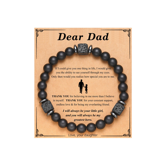 Volcanic Stone Bracelet - "Dear Dad"