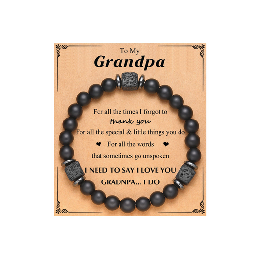 Volcanic Stone Bracelet - "To My Grandpa"